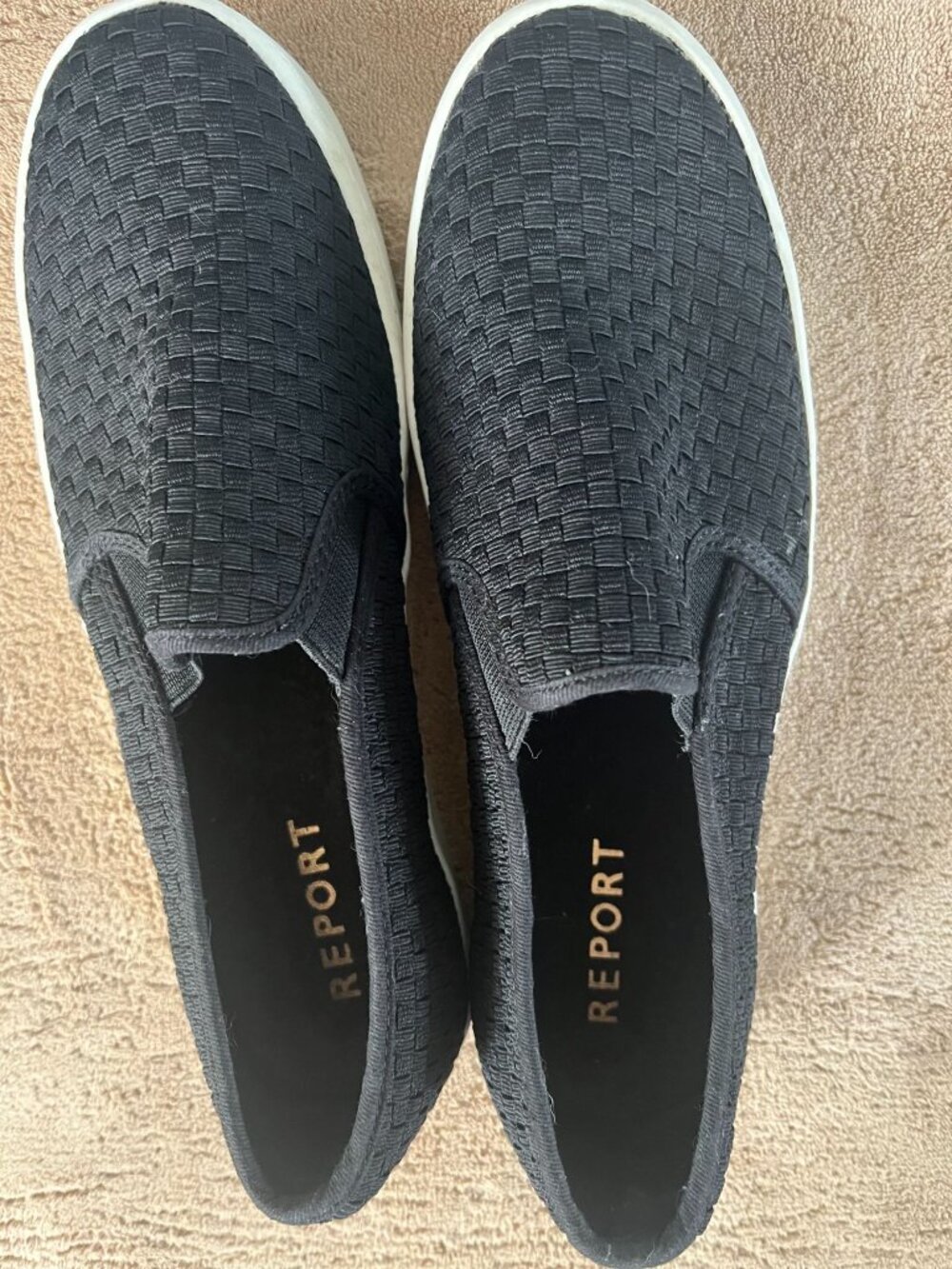 Report Womens Black Slip-On Woven Sneakers Size 9.5 Casual Comfort Shoes - Picture 3 of 4